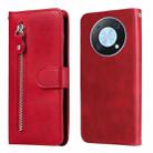 For Huawei nova Y90 / Enjoy 50 Pro Calf Texture Zipper Leather Phone Case(Red) - 1