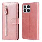 For Honor X8 5G / X6 Calf Texture Zipper Leather Phone Case(Rose Gold) - 1