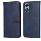 For OPPO A17 Classic Calf Texture Flip Leather Phone Case(Blue) - 1