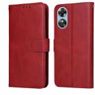 For OPPO A17 Classic Calf Texture Flip Leather Phone Case(Red) - 1