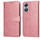 For OPPO A17 Classic Calf Texture Flip Leather Phone Case(Rose Gold) - 1
