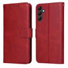 For Samsung Galaxy A14 5G Classic Calf Texture Flip Leather Phone Case(Red) - 1