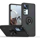 For Xiaomi 12T/12T Pro/Redmi K50 Ultra Q Shadow 1 Series TPU + PC Phone Case with Ring Holder(Black+Black) - 1
