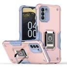 For Nokia G400 5G Ring Holder Non-slip Armor Phone Case(Rose Gold) - 1