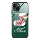 For iPhone 14 Christmas Glass Phone Case(Christmas Socks) - 1