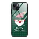 For iPhone 14 Plus Christmas Glass Phone Case(Santa Claus) - 1