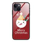 For iPhone 14 Plus Christmas Glass Phone Case(Snowman) - 1