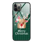 For iPhone 14 Pro Max Christmas Glass Phone Case(Deer Head) - 1