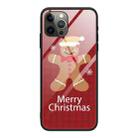 For iPhone 14 Pro Max Christmas Glass Phone Case(Brown Toy Bear) - 1