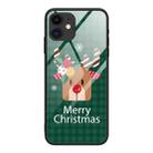 For iPhone 11 Christmas Glass Phone Case(Deer Head) - 1