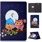 Electric Horizontal Flat Painted Leather Case with Pen Cover & Card Slot & Holder(Couple Owls) - 1