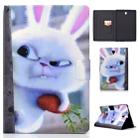 Electric Horizontal Flat Painted Leather Case with Pen Cover & Card Slot & Holder(White Rabbit) - 1