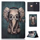 Electric Horizontal Flat Painted Leather Case with Pen Cover & Card Slot & Holder(Elephant) - 1