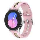 For Samsung Galaxy Watch 5 40mm / 44mm Vertical Grain Printing Silicone Watch Band(Pink Leopard Print) - 1