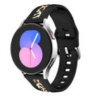 For Samsung Galaxy Watch 5 40mm / 44mm Vertical Grain Printing Silicone Watch Band(Black Leopard Print) - 1