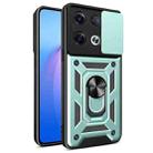 For OPPO Reno8 Pro+ 5G Sliding Camera Cover Design TPU+PC Phone Case(Green) - 1