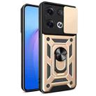 For OPPO Reno8 Pro+ 5G Sliding Camera Cover Design TPU+PC Phone Case(Gold) - 1