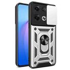 For OPPO Reno8 Pro+ 5G Sliding Camera Cover Design TPU+PC Phone Case(Silver) - 1