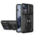 For Xiaomi 12T / 12T Pro / Redmi K50 Ultra Sliding Camshield TPU+PC Phone Case with Card Slot(Black) - 1
