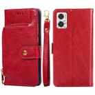 For Motorola Moto E22/E22i Zipper Bag Flip Leather Phone Case(Red) - 1
