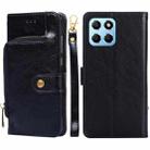 For Honor X8 5G/X6 Zipper Bag Flip Leather Phone Case(Black) - 1