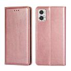 For Motorola Moto E22/E22i Gloss Oil Solid Color Magnetic Leather Phone Case(Rose Gold) - 1