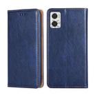 For Motorola Moto E22/E22i Gloss Oil Solid Color Magnetic Leather Phone Case(Blue) - 1