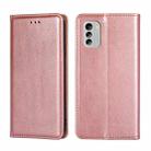 For Nokia G60 5G Gloss Oil Solid Color Magnetic Leather Phone Case(Rose Gold) - 1