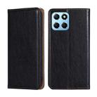 For Honor X8 5G/X6 Gloss Oil Solid Color Magnetic Leather Phone Case(Black) - 1