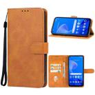 For Realme 10 Pro+ Leather Phone Case(Brown) - 1