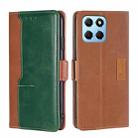 For Honor X8 5G/X6 Contrast Color Side Buckle Leather Phone Case(Light Brown+Green) - 1