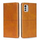 For Nokia G60 5G Cow Texture Magnetic Horizontal Flip Leather Phone Case(Light Brown) - 1