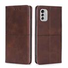 For Nokia G60 5G Cow Texture Magnetic Horizontal Flip Leather Phone Case(Dark Brown) - 1