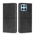 For Honor X8 5G/X6 Cow Texture Magnetic Horizontal Flip Leather Phone Case(Black) - 1