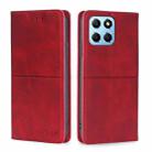 For Honor X8 5G/X6 Cow Texture Magnetic Horizontal Flip Leather Phone Case(Red) - 1
