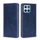 For Honor X8 5G/X6 Cow Texture Magnetic Horizontal Flip Leather Phone Case(Blue) - 1