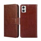 For Motorola Moto E22/E22i Crystal Texture Leather Phone Case(Brown) - 1