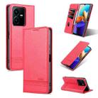 For vivo Y22/Y22s/Y35 4G Magnetic Calf Texture Leather Phone Case(Red) - 1