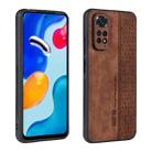 For Xiaomi Redmi Note 11S/Note 11 Global AZNS 3D Embossed Skin Feel Phone Case(Brown) - 1
