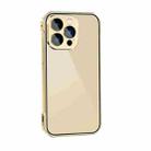 For iPhone 14 Plus Lens Protector Adsorption Lock Phone Case(Gold) - 1