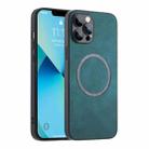 For iPhone 11 Magsafe Leather Texture Phone Case(Green) - 1