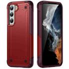 For Samsung Galaxy S22 5G 2 in 1 Soft TPU Hard PC Phone Case(Red Rose Red) - 1