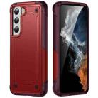 For Samsung Galaxy S21 FE 5G 2 in 1 Soft TPU Hard PC Phone Case(Red Rose Red) - 1