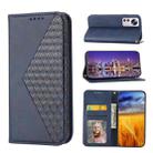 For Xiaomi 12/12X/12S Cubic Grid Calf Texture Magnetic Closure Leather Phone Case(Blue) - 1