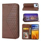 For Realme 9 Pro 5G/V25/Q5 5G/OnePlus Nord CE 2 Lite Cubic Grid Calf Texture Magnetic Closure Leather Phone Case(Brown) - 1