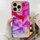 For iPhone 14 Marble Dual-side Laminating Magsafe Phone Case(Purpel Red) - 1