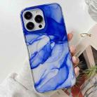 For iPhone 14 Marble Dual-side Laminating Magsafe Phone Case(White Blue) - 1