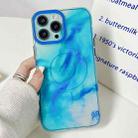 For iPhone 14 Plus Marble Dual-side Laminating Magsafe Phone Case(Sky Blue) - 1