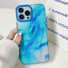 For iPhone 14 Pro Max Marble Dual-side Laminating Magsafe Phone Case(Sky Blue) - 1