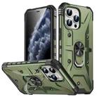 For iPhone 13 Pro Max Ring Holder Phone Case(Army Green) - 1